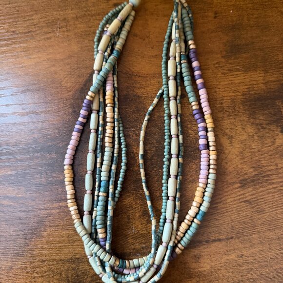 Colorful Wooden Beaded Necklace Set - Picture 10 of 13